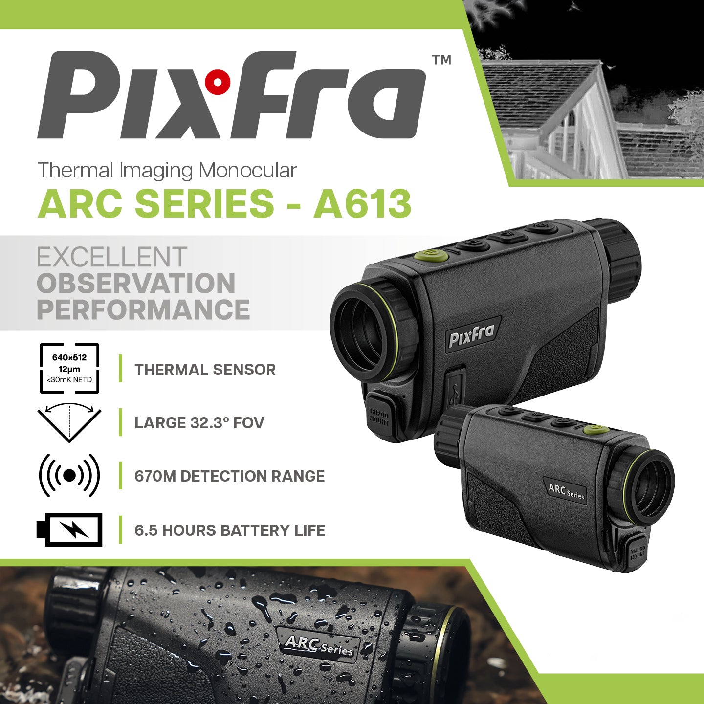 Product image of Pixfra Arc A613 30mK Thermal Imaging Monocular - Reveal Wildlife